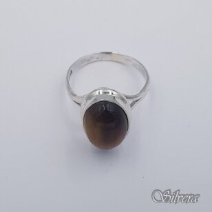 Sidabrinis žiedas su tigro akies akmeniu Z0077; 20 mm