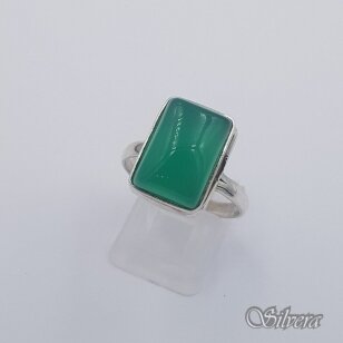 Sudraba gredzens ar zaļais oniksu Z0085; 19 mm