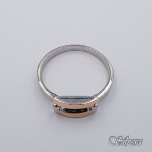Sidadbrinis žiedas su aukso detalėmis ir cirkoniu Z1996; 18,5 mm