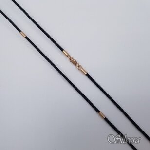 Šilkinė virvutė su paauksuoto sidabro detalėmis GS05; 45 cm