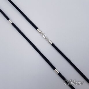 Šilkinė virvutė su sidabro detalėmis GS07; 55 cm