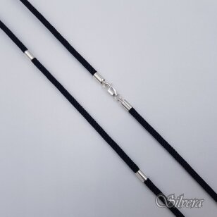 Šilkinė virvutė su sidabro detalėmis GS07; 60 cm