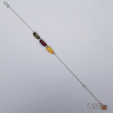 Sidabrinė apyrankė su gintaru AK284; 18-21 cm