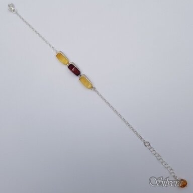 Sidabrinė apyrankė su gintaru AK285; 18-21 cm Sidabrinė apyrankė su gintaru AK285; 18-21 cm