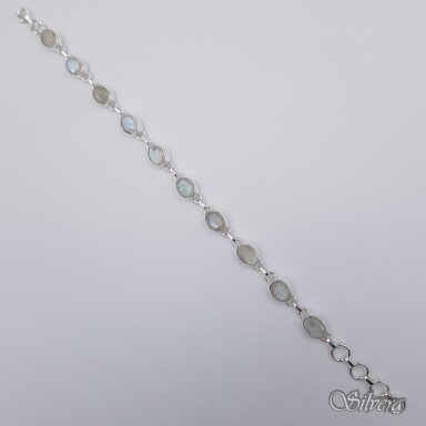 Sidabrinė apyrankė su mėnulio akmeniu AK373; 18-21 cm Sidabrinė apyrankė su mėnulio akmeniu AK373; 18-21 cm
