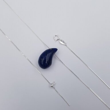 Sudraba ķēdīte ar lapis lazuli K63; 40-45 cm Sudraba ķēdīte ar lapis lazuli K63; 40-45 cm