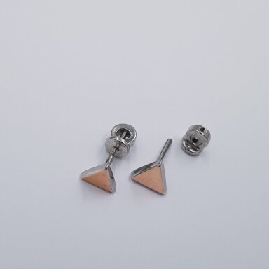 Sidabriniai auskarai su aukso detalėmis Au9052 Sidabriniai auskarai su aukso detalėmis Au9052