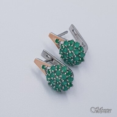 Sudraba auskari ar zelta detaļām un cirkoniju Au1628 Sudraba auskari ar zelta detaļām un cirkoniju Au1628