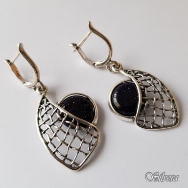 Sudraba auskari ar Kairas nakts akmeni Au1061