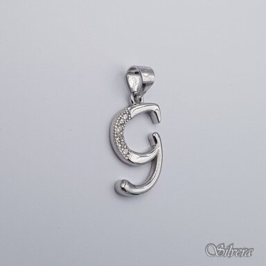 Sidabrinis pakabukas su cirkoniais raidė "G"