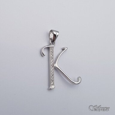 Sidabrinis pakabukas su cirkoniais raidė "K" Sidabrinis pakabukas su cirkoniais raidė "K"