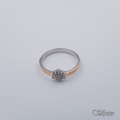 Sudraba gredzens ar zelta detaļām un cirkoniju Z0186; 18 mm Sudraba gredzens ar zelta detaļām un cirkoniju Z0186; 18 mm