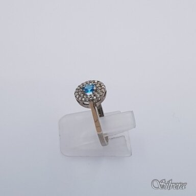 Sidabrinis žiedas su aukso detalėmis ir cirkoniais Z097; 18,5 mm Sidabrinis žiedas su aukso detalėmis ir cirkoniais Z097; 18,5 mm
