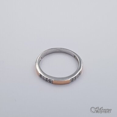 Sudraba gredzens ar zelta detaļām un cirkoniju Z152; 16 mm Sudraba gredzens ar zelta detaļām un cirkoniju Z152; 16 mm