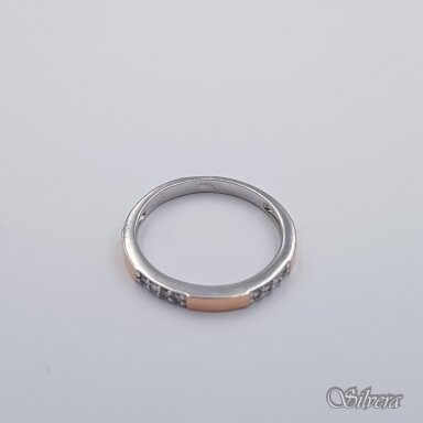 Sidabrinis žiedas su aukso detalėmis ir cirkoniais Z152; 17,5 mm Sidabrinis žiedas su aukso detalėmis ir cirkoniais Z152; 17,5 mm