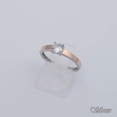 Sudraba gredzens ar zelta detaļām un cirkonu Z1638; 17 mm Sudraba gredzens ar zelta detaļām un cirkonu Z1638; 17 mm
