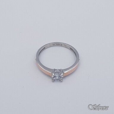 Sudraba gredzens ar zelta detaļām un cirkonu Z1638; 17 mm Sudraba gredzens ar zelta detaļām un cirkonu Z1638; 17 mm