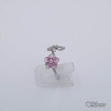 Sidabrinis žiedas su emaliu ir cirkoniais Z007; 18 mm Sidabrinis žiedas su emaliu ir cirkoniais Z007; 18 mm