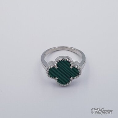 Sidabrinis žiedas su malachitu Z466; 18 mm Sidabrinis žiedas su malachitu Z466; 18 mm