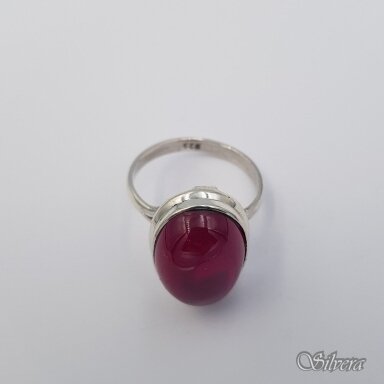 Sudraba gredzens ar sarkanu rubīna zvaigžņu akmeni Z0287; 18 mm