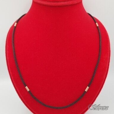 Zīda aukla ar apzeltītām sudraba detaļām GS05; 50 cm
