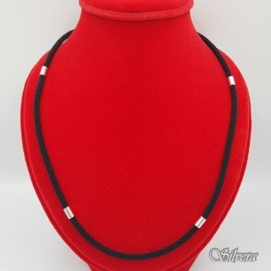 Zīda aukla ar sudraba detaļām GS07; 50 cm