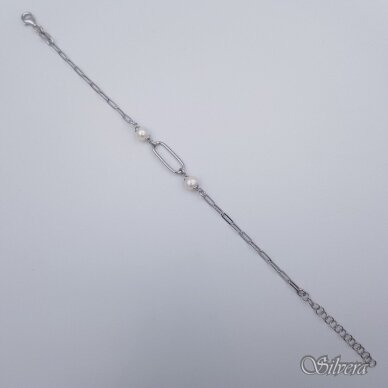 Sidabrinė apyrankė su kultivuotais perlais AF159; 17-21 cm