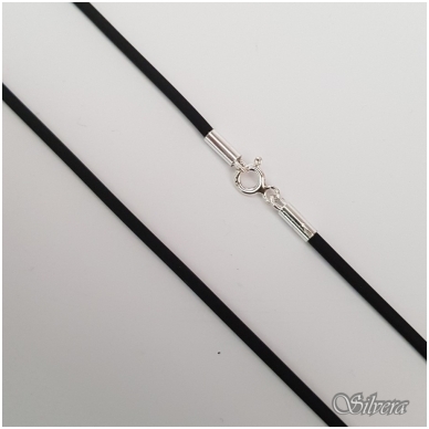 Odinė virvutė su sidabro detalėmis GO01; 50 cm