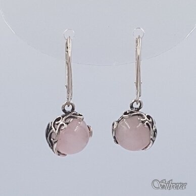Sidabriniai auskarai su rožiniu kvarcu Au4352 Sidabriniai auskarai su rožiniu kvarcu Au4352