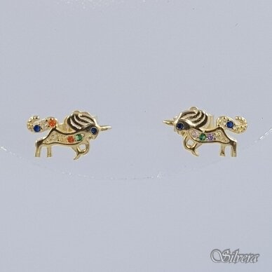 Sudraba zeltīti auskari ar cirkoniju Au2516 1
