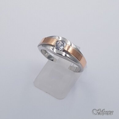 Sudraba gredzens ar zelta detaļām un cirkonu Z0097; 21 mm Sudraba gredzens ar zelta detaļām un cirkonu Z0097; 21 mm