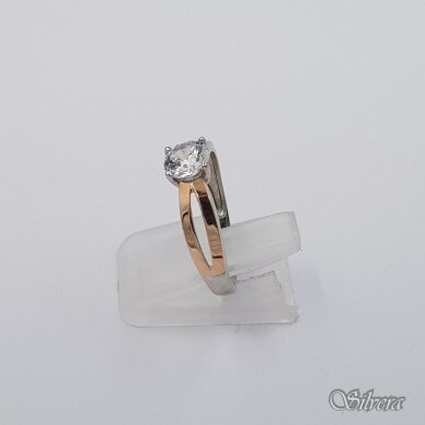 Sudraba gredzens ar zelta detaļām un cirkonu Z1190; 16,5 mm 1 Sudraba gredzens ar zelta detaļām un cirkonu Z1190; 16,5 mm 1