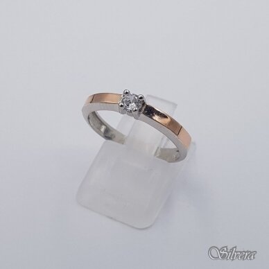 Sudraba gredzens ar zelta detaļām un cirkonu Z1997; 16 mm Sudraba gredzens ar zelta detaļām un cirkonu Z1997; 16 mm