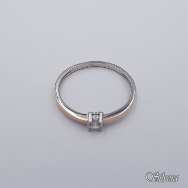 Sidabrinis žiedas su aukso detalėmis ir cirkoniu Z1998; 18 mm 1