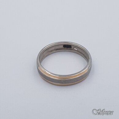 Sidabrinis žiedas su aukso detalėmis Z284; 22,5 mm 1