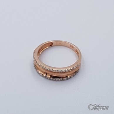 Auksinis žiedas su cirkoniais AZ71; 17 mm 1