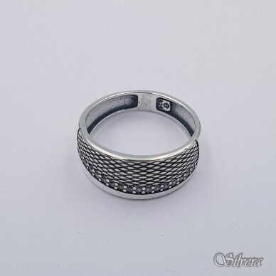 Sidabrinis žiedas su cirkoniais Z1885; 18,5 mm 1