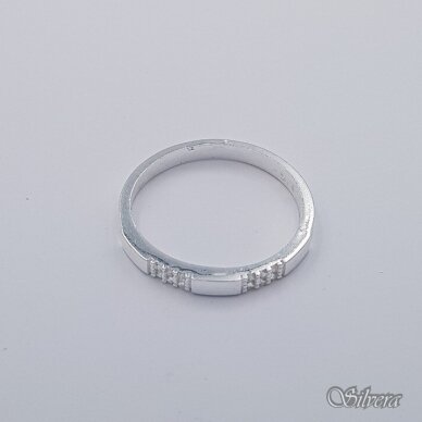 Sidabrinis žiedas su cirkoniais Z1907; 18,5 mm 1