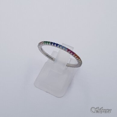Sidabrinis žiedas su cirkoniais Z389; 16,5 mm