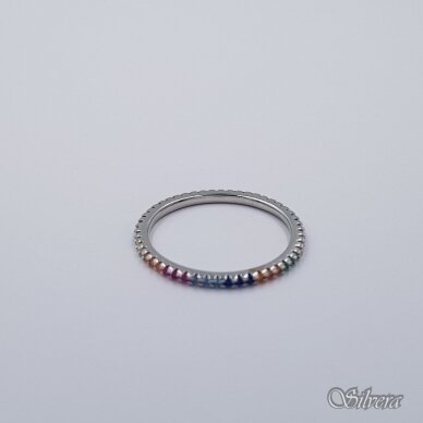 Sidabrinis žiedas su cirkoniais Z389; 16,5 mm 1