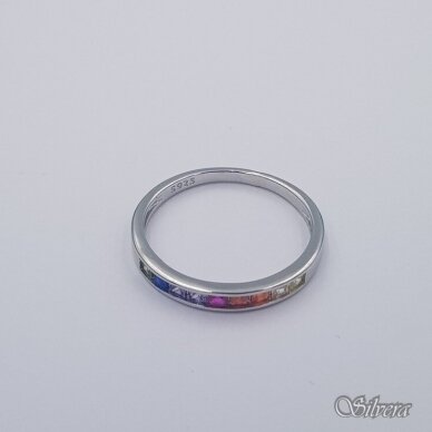 Sidabrinis žiedas su cirkoniais Z394; 19 mm 1