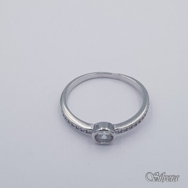 Sidabrinis žiedas su cirkoniais Z395; 19 mm 1