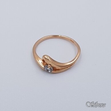 Auksinis žiedas su cirkoniu AZ67; 17 mm 1