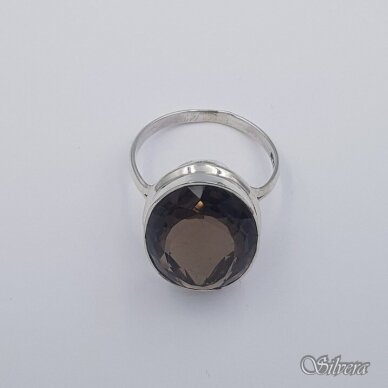 Sidabrinis žiedas su dūminiu kvarcu Z0086; 20 mm 1