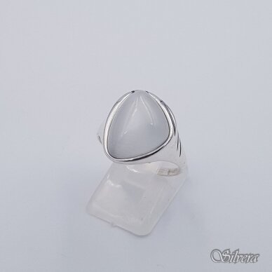 Sidabrinis žiedas su katės akies akmeniu Z1021; 18,5 mm