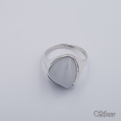 Sidabrinis žiedas su katės akies akmeniu Z1021; 18,5 mm 2
