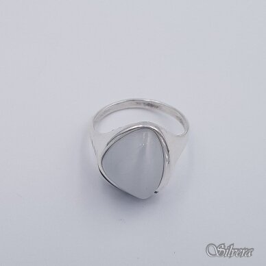 Sidabrinis žiedas su katės akies akmeniu Z1021; 19 mm 2