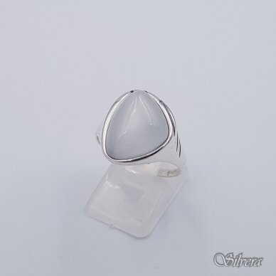 Sidabrinis žiedas su katės akies akmeniu Z1021; 19,5 mm