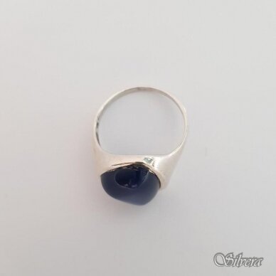 Sidabrinis žiedas su katės akies akmeniu Z1299; 17 mm 1