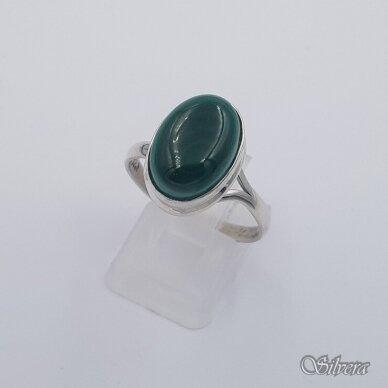 Sidabrinis žiedas su malachitu Z0079; 19,5 mm